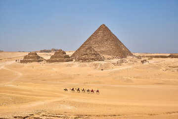 view of the pyramids of giza, egypt