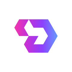 Letter D or A arrow modern bold logo design