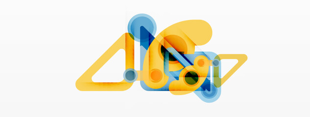Geometric primitives. Lines, circles abstract background
