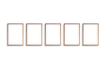 Molduras cor de madeira marron com paspatur branco em fundo transparente Png