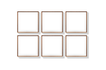 Molduras cor de madeira marron com paspatur branco em fundo transparente Png