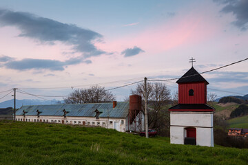 Fototapeta premium Historical bell tower in Bela-Dulice village, Slovakia.