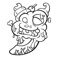 ice cream cartoon image on white background