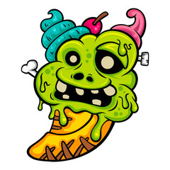 ice cream cartoon image on white background