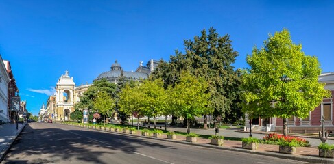 Naklejka premium Lanzheronovskaya street in Odessa, Ukraine