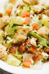 Wedge Chop Salad Close-up with Bacon
