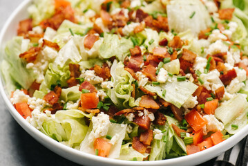 Wedge Chop Salad with bacon and blue cheese