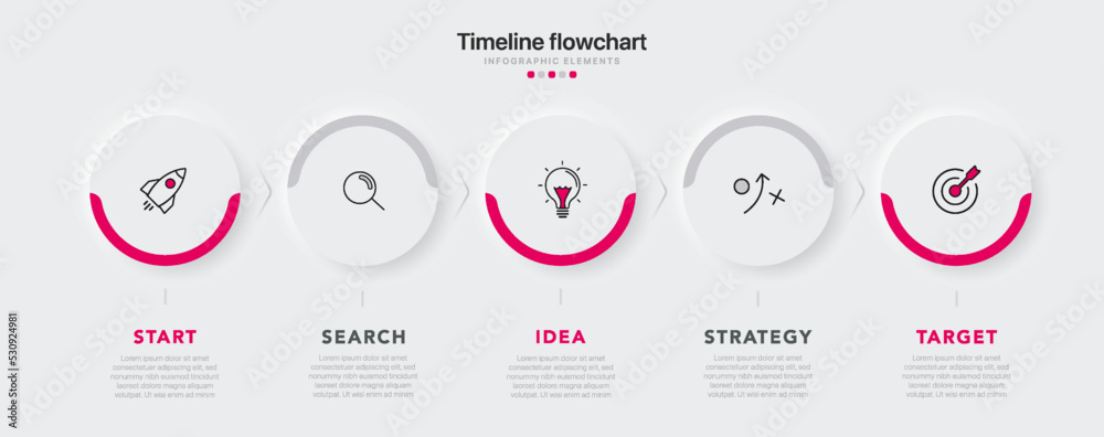 Poster timeline infographic design with 5 options or steps. infographics for business concept. can be used 
