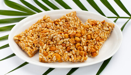 Krayasart, Thai crispy rice, peanut and sesame cereal bar