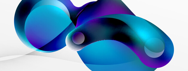 Fluid abstract background. Liquid color gradients composition. Round shapes and circle flowing design for wallpaper, banner, background or landing