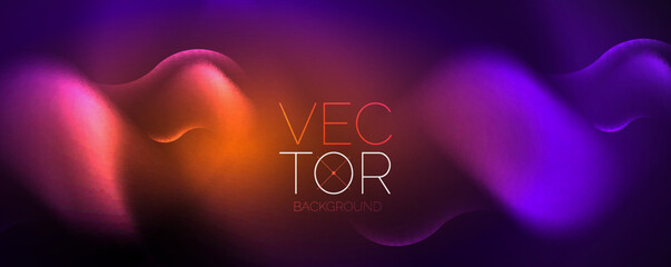 Neon glowing waves, magic energy space light concept, abstract background wallpaper design