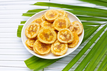 Banana stuffed with tamarind. Fruit snack