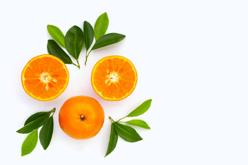 Fresh orange citrus fruit isolated on white background. Juicy, sweet and high vitamin C