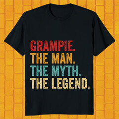 GRAMPIE The Man The Myth The Legend T-Shirt for Men, Ideas for Birthday Fathers Day
