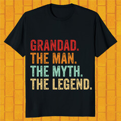 GRANDAD The Man The Myth The Legend T-Shirt for Men, Ideas for Birthday Fathers Day