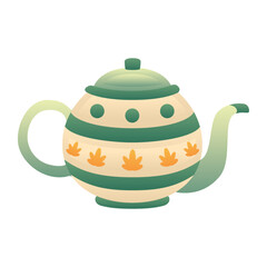 Isolated colored autumn teapot icon Vector