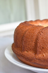 Cake on plate closeup