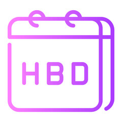 happy birthday gradient icon