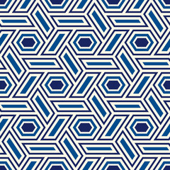 Hexagonal seamless pattern. Mosaic tiles. Geometrical wallpaper. Honeycomb print. Ethnic ornament illustration. Wicker background. Flooring image. Digital paper. Geometric backdrop. Ethnical vector