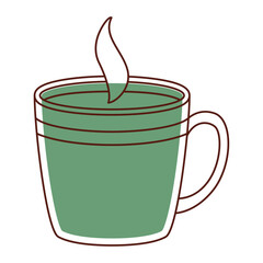 Isolated colored autumn coffee mug sticker icon Vector