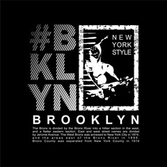 BROOKLYN BKLYN design typography, Grunge background vector design text illustration, sign, t shirt graphics, print.