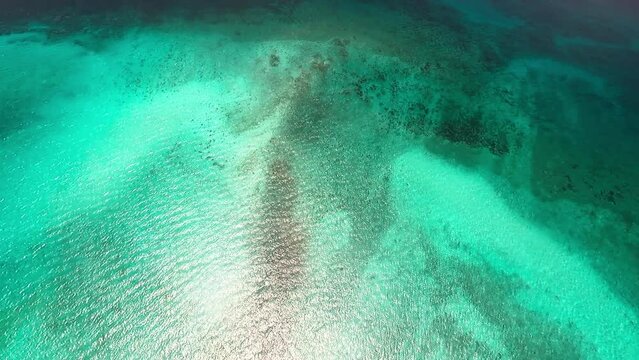 Overhead view of Los Roques National Park, Venezuela.