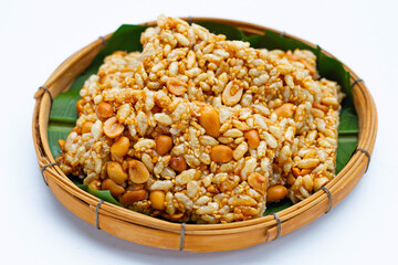 Krayasart, Thai crispy rice, peanut and sesame cereal bar