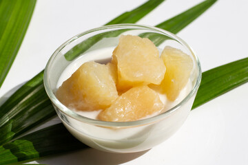 Tapioca in syrup with cocont milk