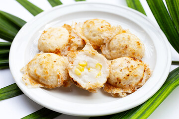 Khanom Krok, Thai coconut milk dessert. Coconut rice pancake