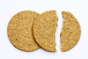Oatcakes on a white background.