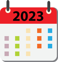 2023 year calendar icon on white background. calendar sign. flat style.