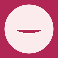 side view plate icon bold glyph with round background for social media highlight