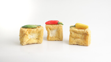 Fried Tofu (Tahu Goreng) - A typical West Java Indonesian culinary food, selective focus