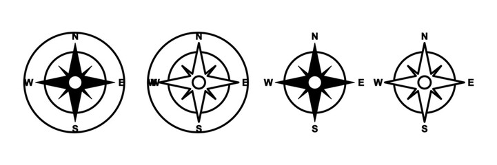 Compass icon vector. arrow compass icon sign and symbol