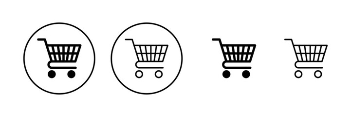 Shopping icon vector. Shopping cart sign and symbol. Trolley icon