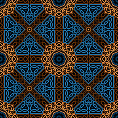 Celtic elegant seamless pattern. Tribal ethnic style traditional vector background. Colorful intricate line art beautiful pattern. Braided repeat lines ornament. Ornate  patterned modern design