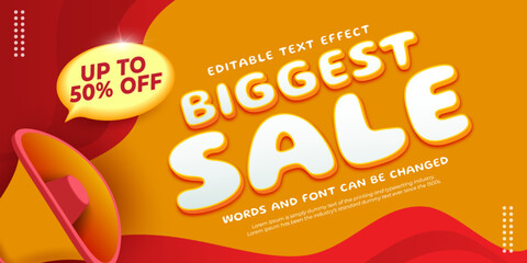 Fototapeta premium 3D style editable text biggest sale background