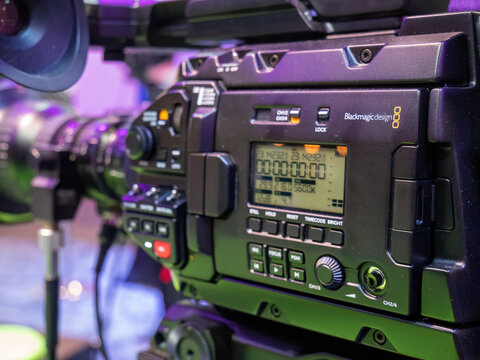 AMSTERDAM - SEP 09, 2022: Blackmagic design camera on set