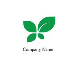four-leaf icon logo with natural green color on sale, the name can be customized