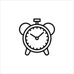 alarm ring signal icon vector. alarm clock vector icon isolated on white background, simple line outline style