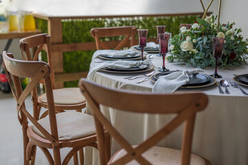 table and chairs in a restaurant
