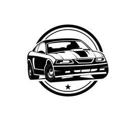 Naklejka premium American muscle sport car illustration vector isolated. Best for car enthusiast and club related illustration