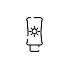 Sunblock, Sunscreen, Lotion, Summer Dotted Line Icon Vector Illustration Logo Template. Suitable For Many Purposes.