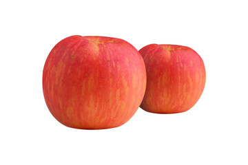 Fresh red apple isolated on white background with clipping path