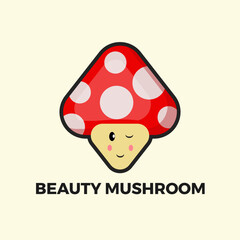 Illustration of logo of mushroom beauty logo icon mushroom beauty logo, free vector logo.