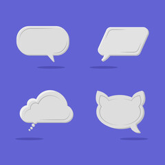 Speech set chat illustration, suitable and good for template comic, free vector.