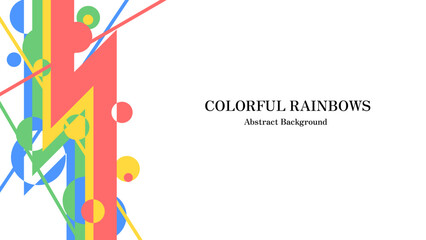 Rainbow Arbstract Grunge Lines with White Background