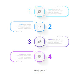 Vector Infographic label design template with icons and 4 options or steps. Can be used for process diagram, presentations, workflow layout, banner, flow chart, info graph.