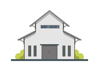 Warehouse building. Front view. simple flat illustration
