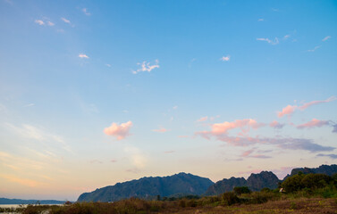 Sunset sky and cloud, Beautiful sunny sky